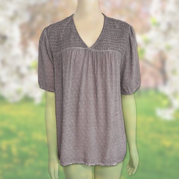 NWT Short-Sleeve Dusky Lavender Top - Womens Size XS - Knox Rose Shirts Blouse - Picture 2 of 4